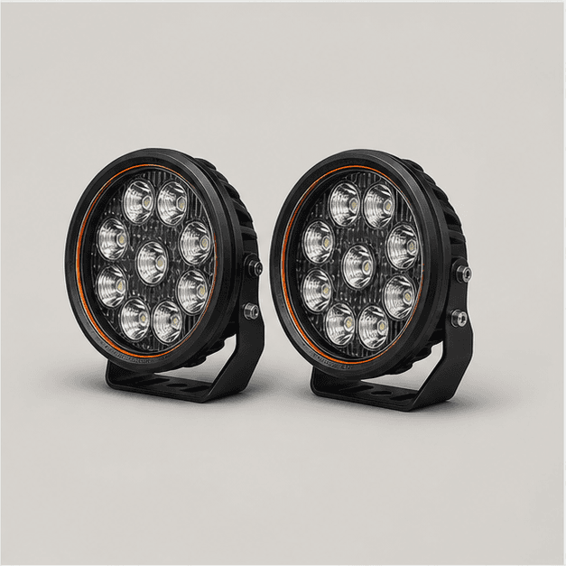 Round LED driving light pair